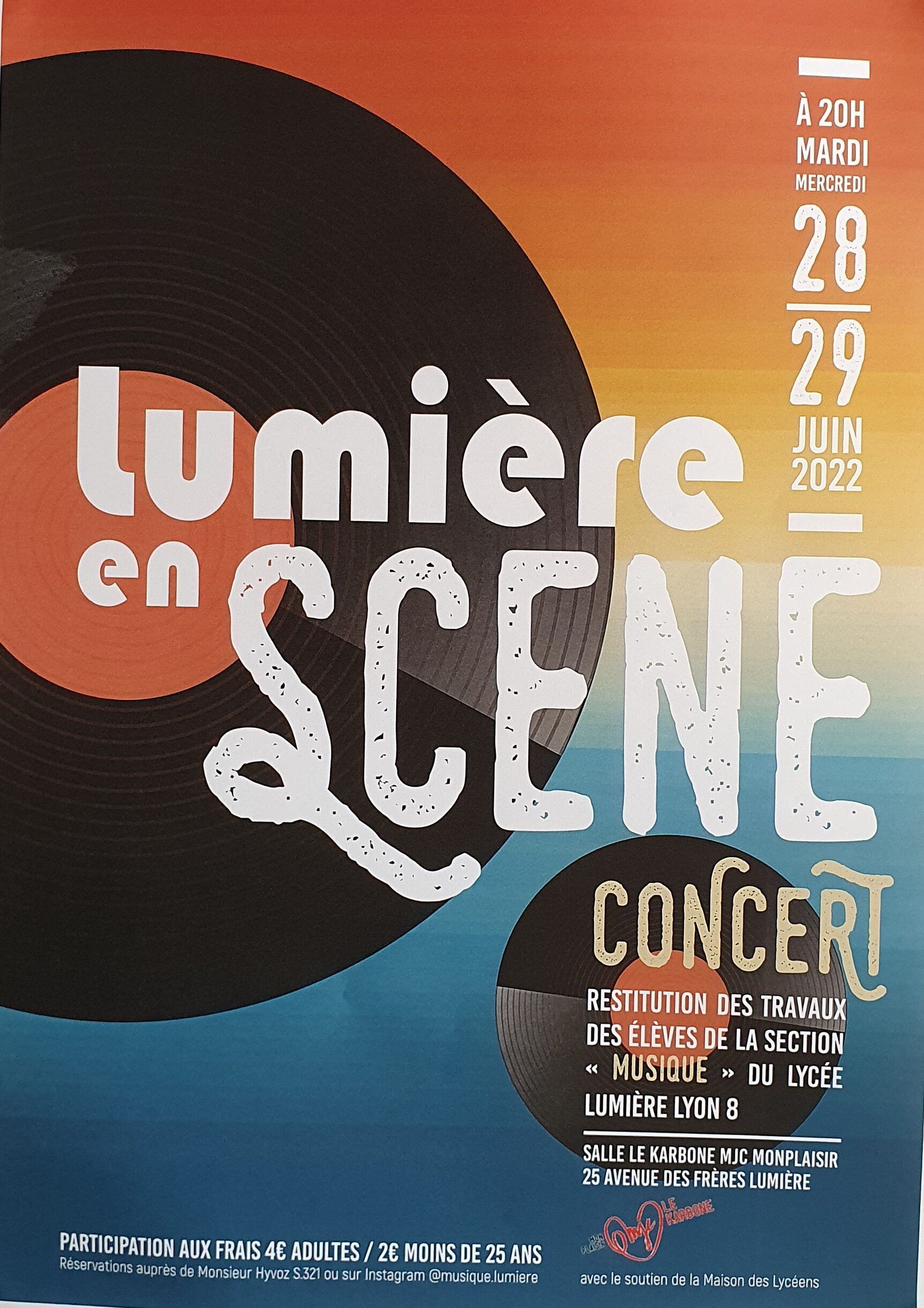 Lycée Lumière option musique spécialité concerts arts